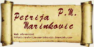 Petrija Marinković vizit kartica
